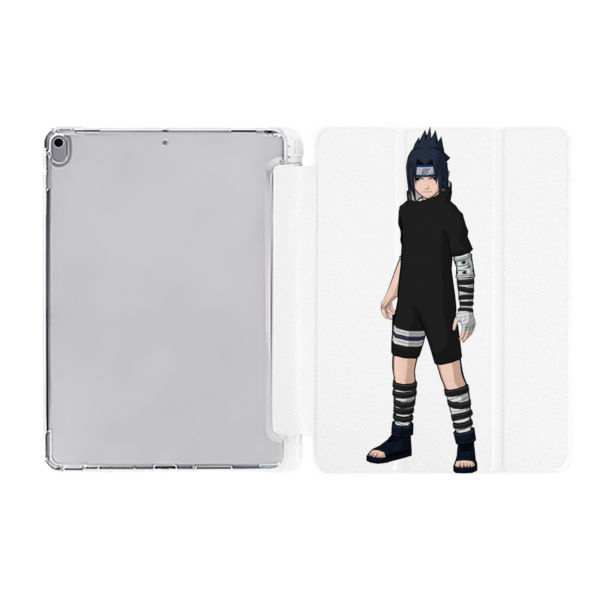 （画像用） NARUTO -ナルト- うちは サスケ Uchiha Sasuke IPad ケース ペン収納付き 三つ折りスタンド PUレザー×シリコン 対応機種9.5/10.5/10.9インチ